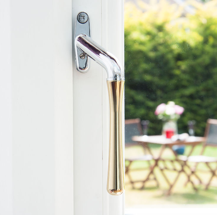 Window handles for sale in the UK - chrome teardrop